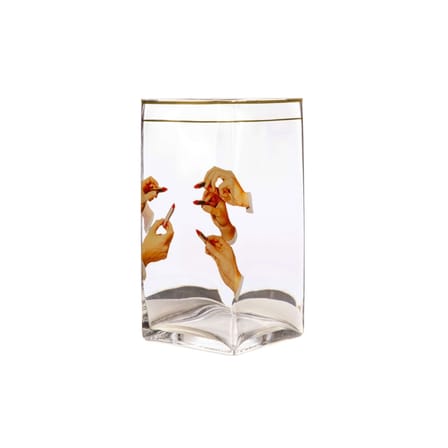 Vase Toiletpaper - Lipsticks verre multicolore / 15 x 15 x H 30 cm - Détail or 24K - Seletti
