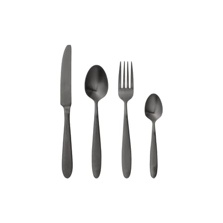 Besteck Set  metall schwarz / 4-teilig - Stahl - Bloomingville