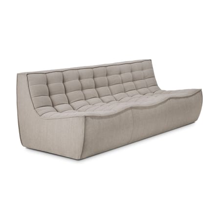 Canapé droit N701 tissu beige / 3 places - L 210 cm / Coton recyclé - Ethnicraft