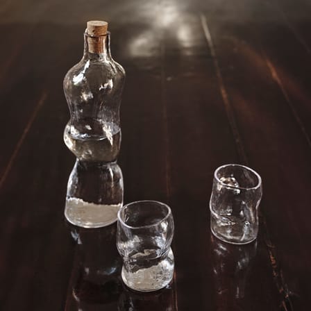 Carafe Dimple verre transparent / Bouchon liège - 1,02 L - Ferm Living