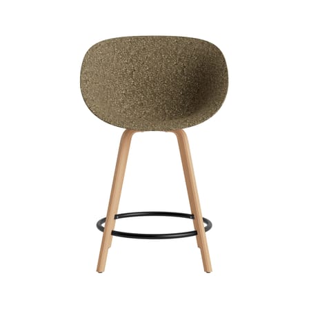 Chaise de bar Mat Armchair / H 65 cm - Algue marine / Pieds hêtre - Normann Copenhagen