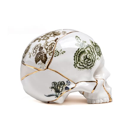 Décoration Teschio Kintsugi céramique multicolore / Crâne - Seletti