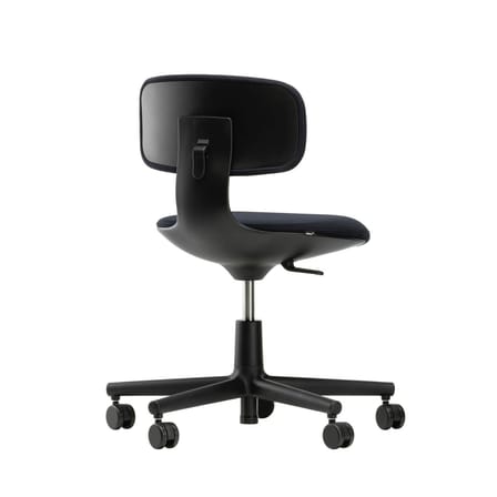 Fauteuil à roulettes Rookie tissu noir / H 39 à 51 cm - Vitra
