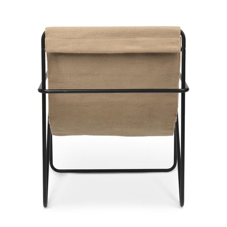 Fauteuil Desert tissu beige / Structure noire - Bouteilles plastique recyclées - Ferm Living