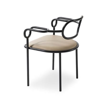 Fauteuil rembourré 01 Chair cuir beige / Shiro Kuramata, 1979 - Cappellini