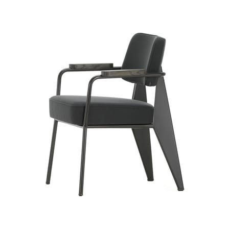 Fauteuil rembourré Fauteuil Direction métal tissu gris / Jean Prouvé, 1951 - Vitra