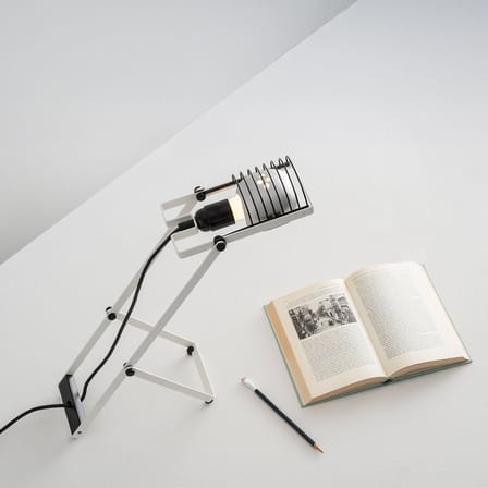 Lampe de table Sintesi métal blanc / Ernesto Gismondi, 1975 - Orientable - Artemide
