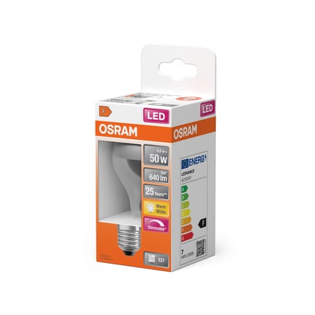 Classique A60 Silver LED E27 dimmable bulb glass silver / 6.5W (= 50W) - Warm white - Osram
