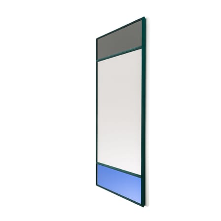 Miroir mural Vitrail verre bleu vert gris / 50 x 70 cm - Inga Sempé, 2018 - Magis
