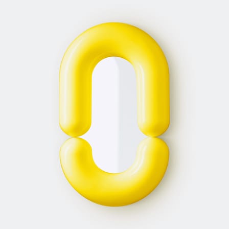 Miroir mural Zodiac Bumper Medium céramique jaune /  L 55 x H 90 cm - Jean-Baptiste Fastrez, 2020 - Moustache