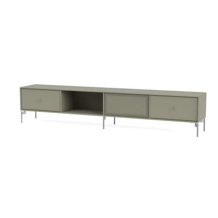 Mobile TV Octave VII legno grigio / Con Piede - L 183,6 x P 30 x H 36,6 cm - MONTANA
