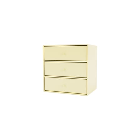Rangement mural Montana Mini 1007 bois jaune / 3 tiroirs - 35 x 35 x P 25 cm - MONTANA