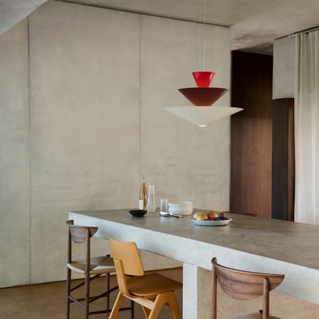 Suspension Gio LN14 métal rouge / LED - Ø 60 x H 39 cm - &tradition