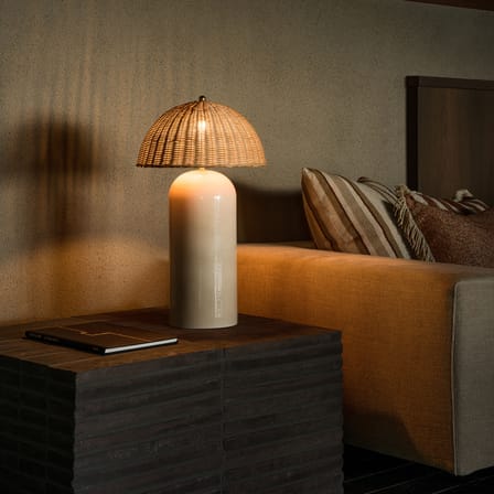Arvin Large Table lamp cane & fibres beige / H 61 cm - Vincent Sheppard