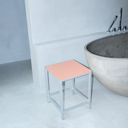 Tabouret Alu Stool métal rose / Small - H 45 cm - valerie objects