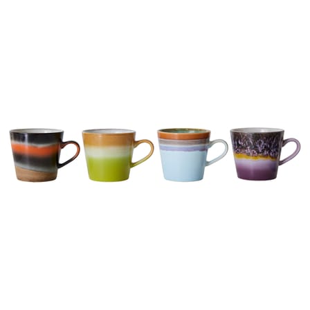 Set de 4 tasses à cappuccino 70s ceramics / 33 cl - HK LIVING