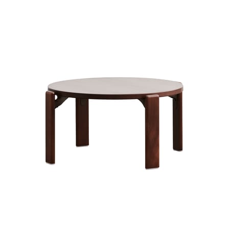 Tavolino Rey marrone legno naturale / By Bruno Rey x Dietiker, 1971 - Ø 66,5 x H 32 cm - Hay