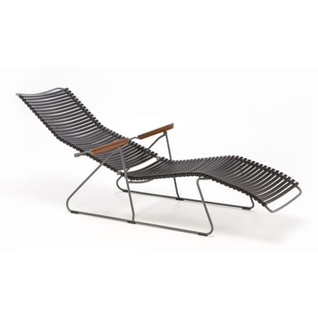 Transat inclinable Click Sunlounger plastique bleu / 7 positions - Houe
