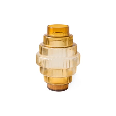Vase Steps Medium verre jaune / Ø 20 x H 30 cm - soufflé bouche - POLSPOTTEN
