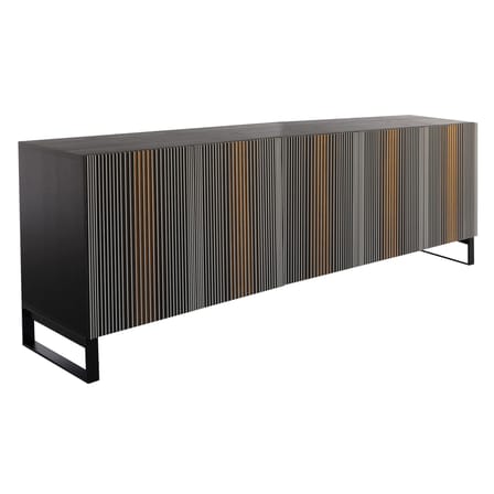 Buffet Carlos bois multicolore marron / 5 portes avec pieds - L 240 x H 114 cm / Seconde vie - Horm
