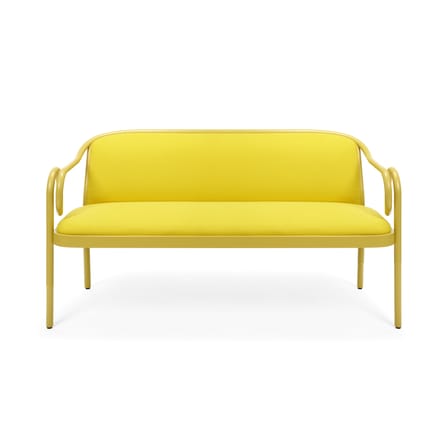 Banquette Loop tissu bois jaune / hêtre courbé - L 145 cm - Wiener GTV Design