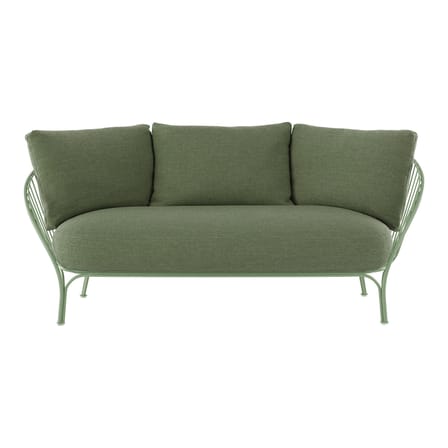 Canapé de jardin 2 places HiRay métal tissu vert / L 162 cm - Coussins INCLUS - Kartell