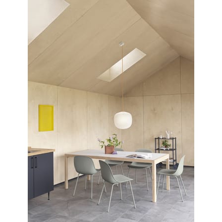 Chaise Fiber plastique jaune / Pieds métal - Plastique recyclé - Muuto
