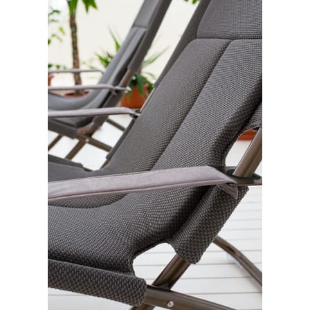 Chaise longue pliable inclinable Snooze Cosy tissu gris / 2 positions - Emu