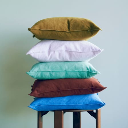 Coussin Linen tissu vert / 50 x 50 cm - Hay
