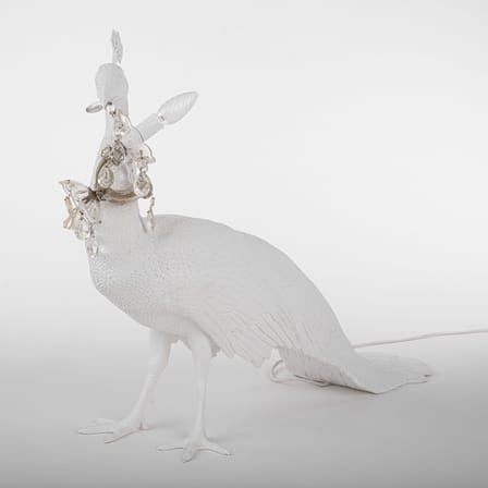 Peacock Lamp plastic material white / Resin - Peacock-shaped lamp / L 100 x H 69 cm - Seletti