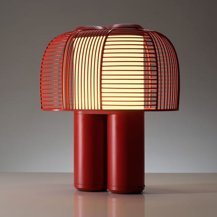 Lampe de table Yasuke métal rouge / L 39,5 x H 43 cm - DCW éditions