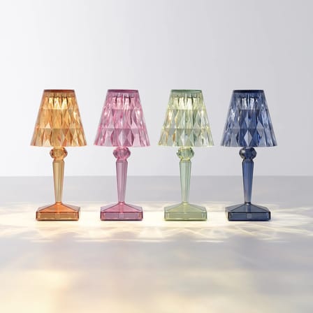 Lampe extérieur sans fil rechargeable Battery LED bleu / Ø 12 x H 26 cm - Recyclé - Kartell