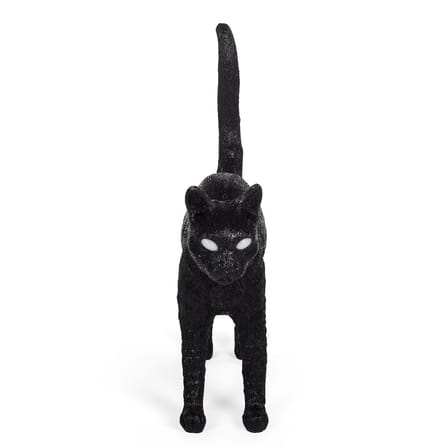 Lampe sans fil rechargeable Jobby the Cat plastique noir / L 46 x H 52 cm - Seletti