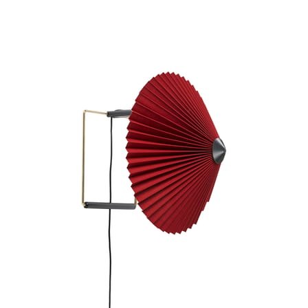 Applique avec prise Matin Small tissu rouge LED orientable / Ø 30 cm - Hay