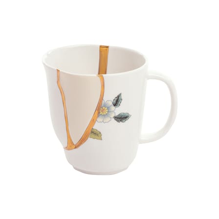 Mug Kintsugi céramique blanc / Porcelaine & or fin - Seletti