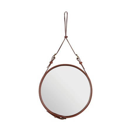 Specchio murale Adnet pelle marrone Ø 58 cm - Gubi