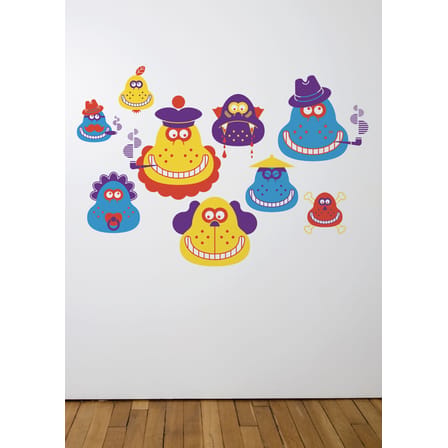 Monsieur Poire Sticker plastic material paper blue yellow orange purple - Domestic