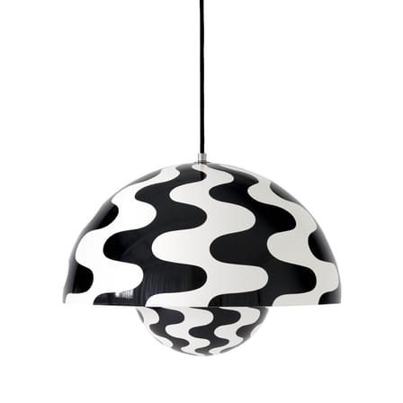 Suspension Flowerpot VP7 métal blanc noir / Ø 37 cm - By Verner Panton, 1968 - &tradition