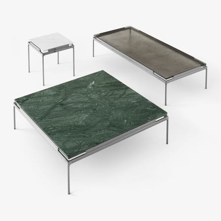 Table basse Sett LN12 verre noir / 140 x 60 x H 34 cm - &tradition