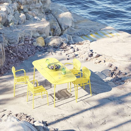 Table rectangulaire Week-end Medium métal orange / 180 x 85 cm - Aluminium / 6 personnes - Petite Friture