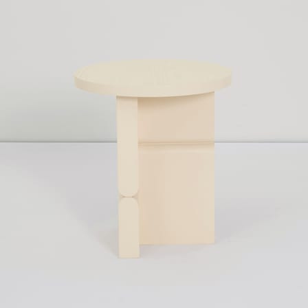 Table d'appoint Coloured Wood Noon bois blanc / Ø 38 x H 42,5 cm - NOBODINOZ