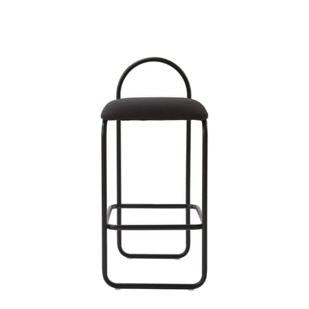 Tabouret de bar rembourré Angui Small tissu gris / H 65 cm - Tissu polyester recyclé - AYTM