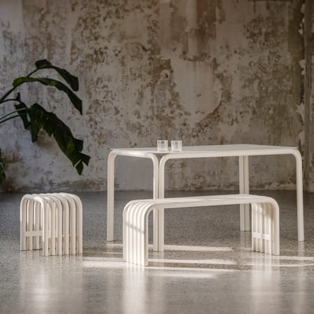 Nokk Bench metal beige / L 114 cm - NOO.MA