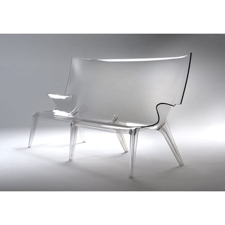 Canapé de jardin 3 places Uncle Jack plastique transparent / L 190 cm - Philippe Starck, 2014 - Kartell