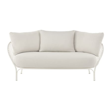 Canapé de jardin 2 places HiRay métal tissu blanc / L 162 cm - Coussins INCLUS - Kartell