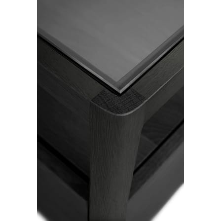 Comodino Spindle legno nero / Rovere massello & vetro - 1 cassetto - Ethnicraft