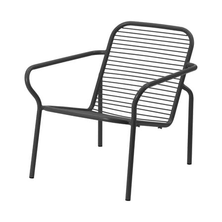 Fauteuil bas empilable Vig Lounge métal noir - Normann Copenhagen