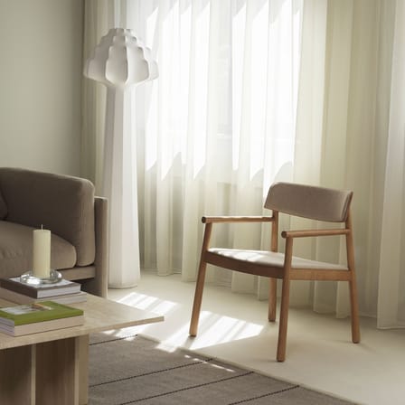 Fauteuil bas rembourré Timb tissu beige - Normann Copenhagen