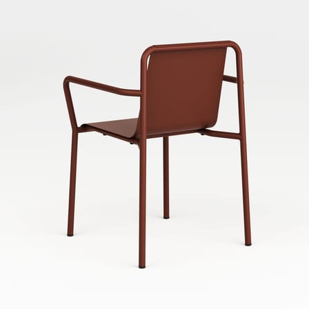 Fauteuil de repas empilable Panorama métal rouge / Avec accoudoirs / Seconde vie - TIPTOE
