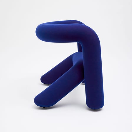 Fauteuil rembourré Extra Bold bleu / Tissu Kvadrat mélangé - Moustache